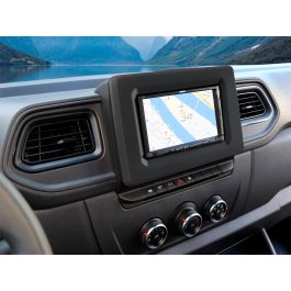 Renault Master (2019-2022), Opel Movano, Nissan NV400 fascia plate, black  (adapter 2DIN).