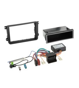 Skoda (->2015), Seat, VW... fascia plate kit with CAN Bus adapter (2DIN). 611320-15-02