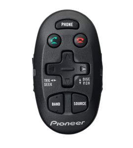 Pioneer CD-SR110 remote control with PHONE buttons.