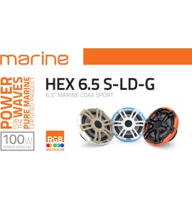 Hertz HEX 6.5 S-LD-G 6.5" marine coaxial speakers (165 mm).