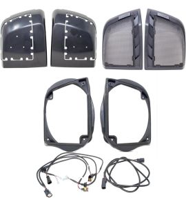 Hertz HD14H saddle bag lid kit with speaker harness (164x235 mm).