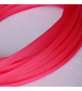 Expandable braided cable sleeving, red (12.0 mm).
