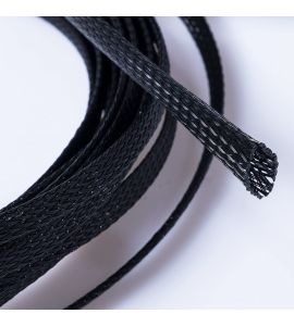 Expandable braided cable sleeving, black (20.0 mm).