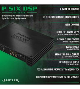 Helix P SIX DSP ULTIMATE (D class) power amplifier (6-channel) with DSP.
