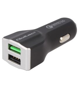 USB car charger, Quick Charge (2,4А,+ 3А). QOLTEC-50137