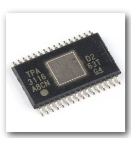 TPA3116D2 audio amplifiers (HTSSOP32).